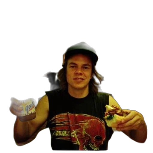 food, hat, bottle, weapon, photorealistic, young, man, wearing transparent PNG cut-out