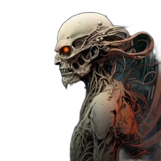 creature, robot, face, mask, concept art, comic book art, fantasy art, 3d render transparent PNG cut-out