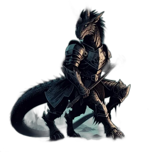 dragon, creature, animal, sword, fantasy art, concept art, pixel art, 3d render transparent PNG cut-out