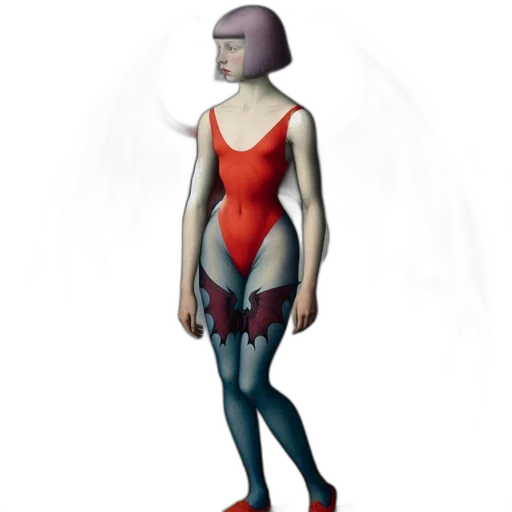 dress, robot, concept art, 3d render, fantasy art, pixel art, outer space, red transparent PNG cut-out