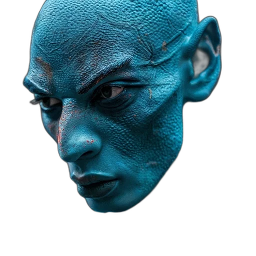 mask, face, creature, staff, 3d render, concept art, photorealistic, fantasy art transparent PNG cut-out