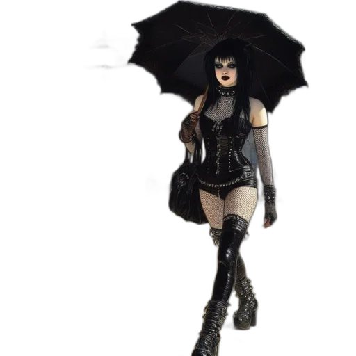umbrella, concept art, fantasy art, comic book art, 3d render, rain, dark, monochrome transparent PNG cut-out
