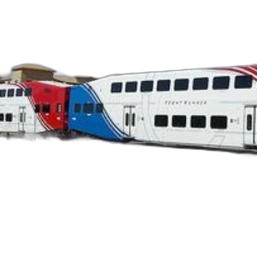 3d render, concept art, train, red, white, blue, colors, parked transparent PNG cut-out