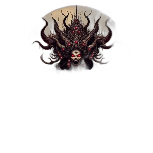 mask, crown, staff, creature, fantasy art, concept art, pixel art, photorealistic transparent PNG cut-out