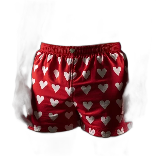 red, american, heart, boxer, shorts transparent PNG cut-out