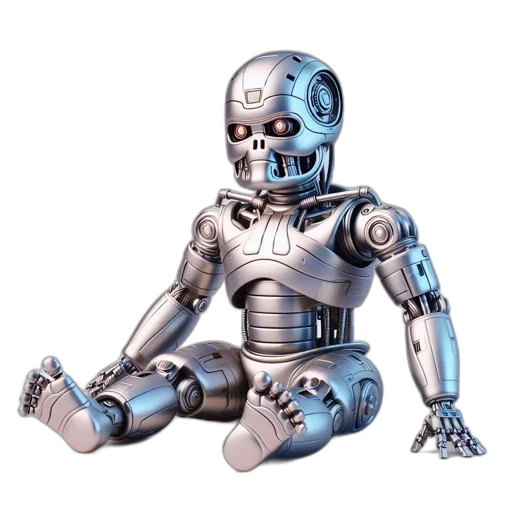 robot, 3d render, concept art, cyberpunk, pixel art, metallic, mechanical, humanoid transparent PNG cut-out