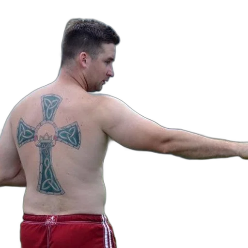 sword, staff, weapon, jewelry, man, large, tattoo, his transparent PNG cut-out