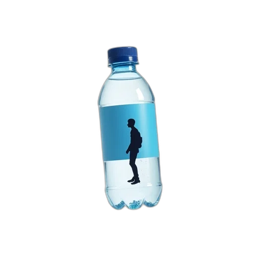 bottle, 3d render, pixel art, vaporwave, concept art, small, transparent, plastic transparent PNG cut-out