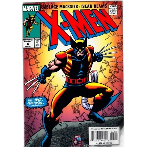 comic book art, cover, comic, book, titled, x-men, vibrant, detailed transparent PNG cut-out