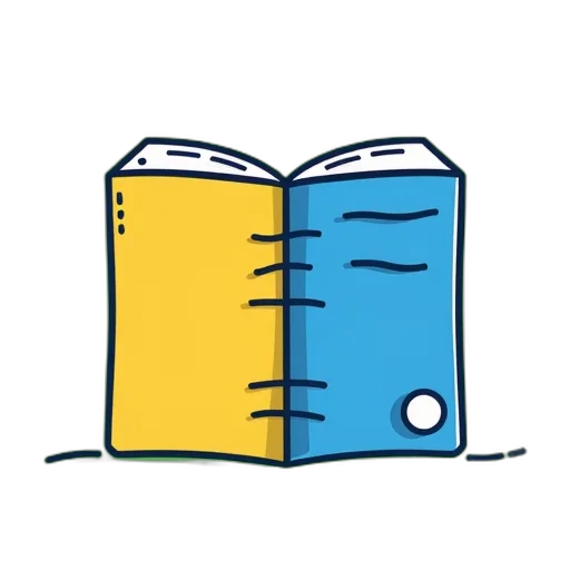 stylized, illustration, two, books, green, background, left, book transparent PNG cut-out