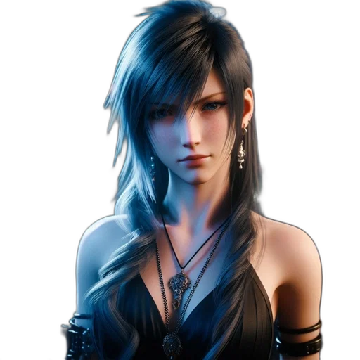 face, fantasy art, concept art, photorealistic, cyberpunk, blue, dark, monochrome transparent PNG cut-out
