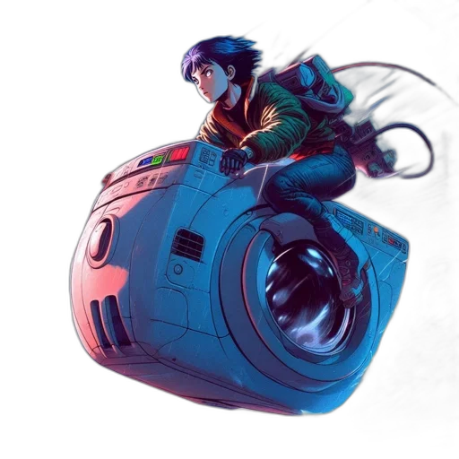 robot, weapon, car, concept art, cyberpunk, pixel art, 3d render, outer space transparent PNG cut-out