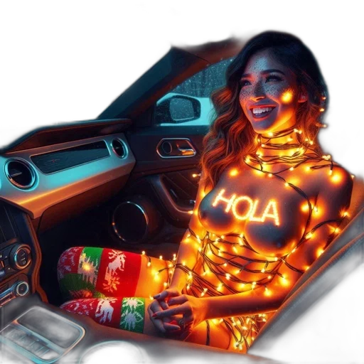 car, jacket, dress, robot, cyberpunk, concept art, photorealistic, vaporwave transparent PNG cut-out