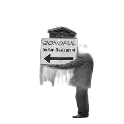 umbrella, robot, concept art, 3d render, man, holding, sign, bonoful transparent PNG cut-out