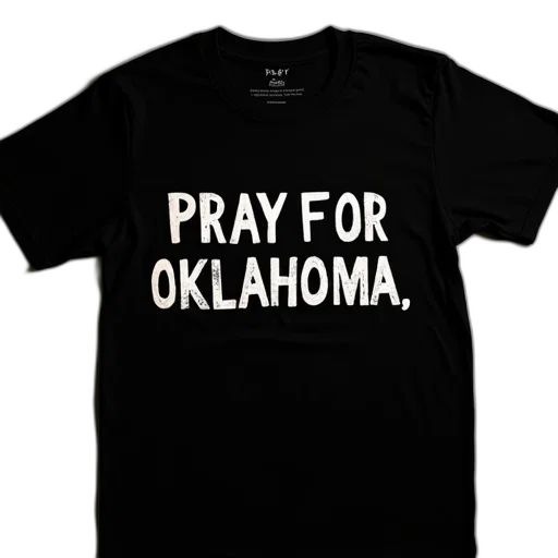 text, pray, oklahoma, black, shirt transparent PNG cut-out