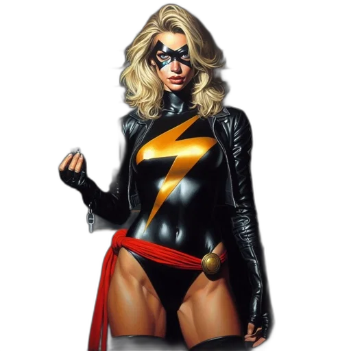 jacket, comic book art, concept art, cartoon, fantasy art, woman, black, yellow transparent PNG cut-out