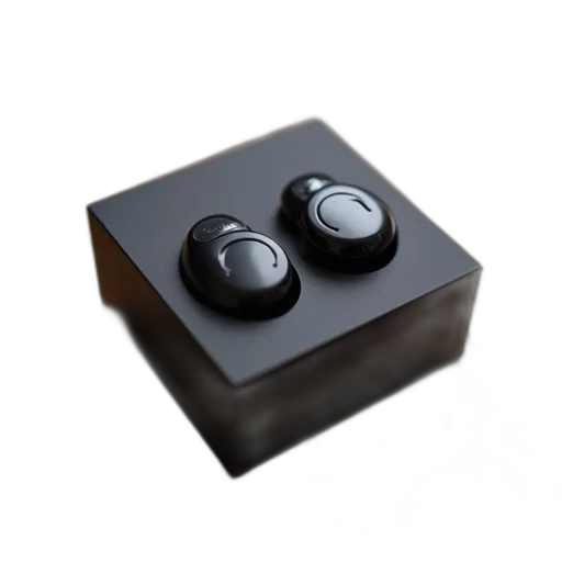 jewelry, 3d render, photorealistic, black, samsung, gear, iconx, earbuds transparent PNG cut-out