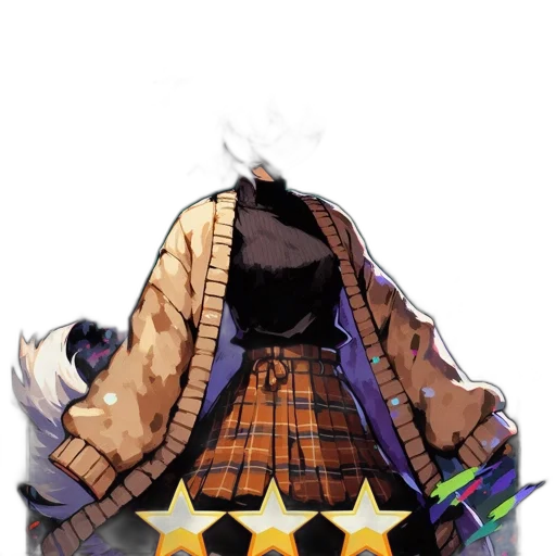 jacket, staff, dress, hat, concept art, pixel art, anime, earth tones transparent PNG cut-out