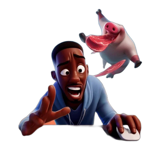 animal, creature, face, concept art, 3d render, cartoon, comic book art, underwater transparent PNG cut-out