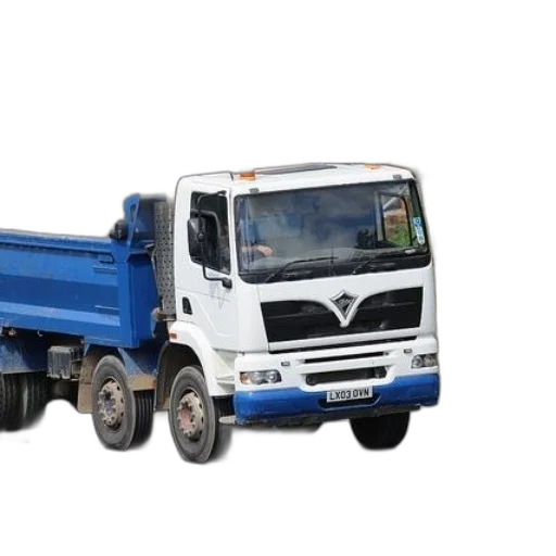 photorealistic, 3d render, white, blue, truck, license, plate, lx03 transparent PNG cut-out