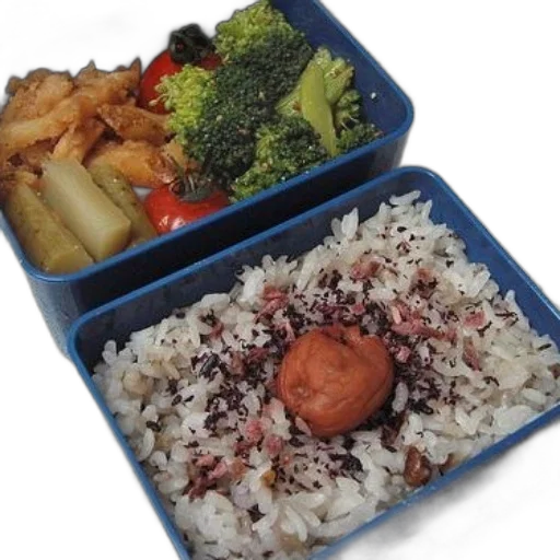 food, bento, box, rice, vegetables, pickles transparent PNG cut-out