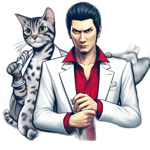 animal, comic book art, concept art, cartoon, pixel art, man, white, suit transparent PNG cut-out