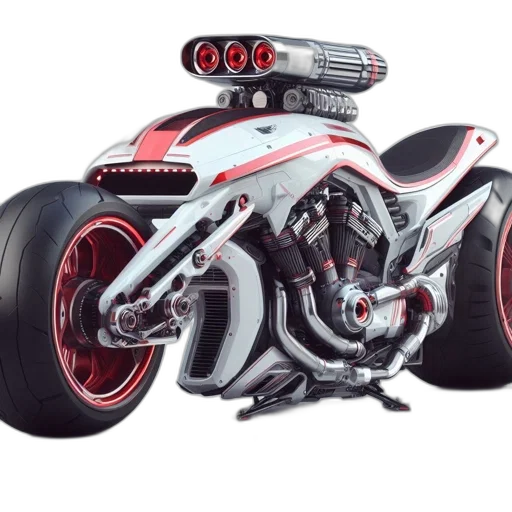 car, 3d render, concept art, photorealistic, futuristic, motorcycle, large, front transparent PNG cut-out