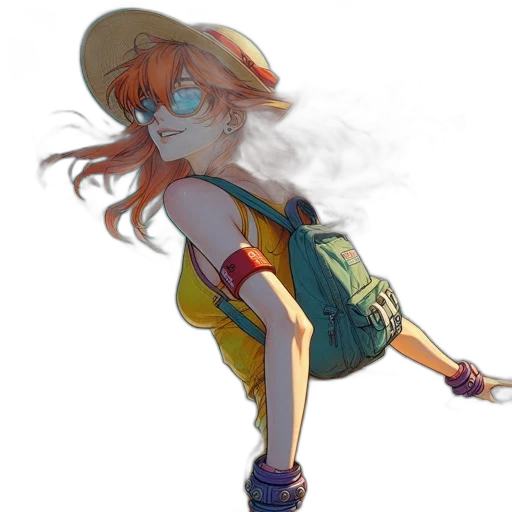 hat, staff, jacket, weapon, concept art, anime, watercolor, pixel art transparent PNG cut-out