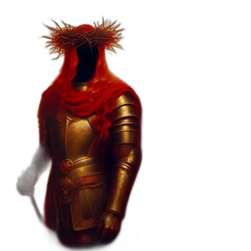crown, mask, sword, dress, concept art, 3d render, fantasy art, photorealistic transparent PNG cut-out