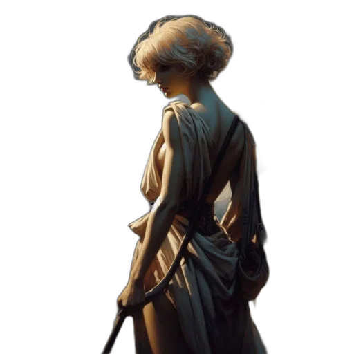 staff, dress, hat, umbrella, concept art, fantasy art, photorealistic, oil painting transparent PNG cut-out