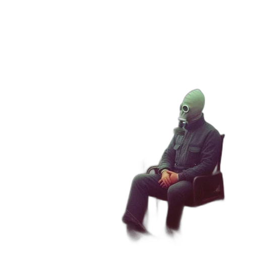 mask, robot, furniture, jacket, concept art, 3d render, pixel art, cyberpunk transparent PNG cut-out