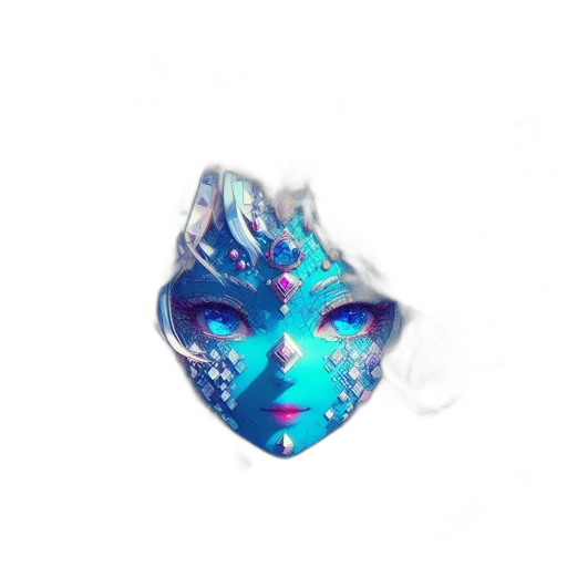 mask, jewelry, crown, face, vaporwave, 3d render, fantasy art, concept art transparent PNG cut-out