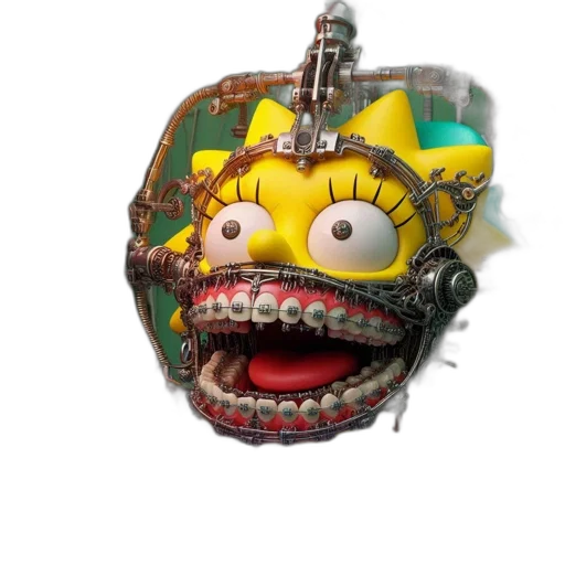mask, crown, face, robot, 3d render, concept art, photorealistic, lisa transparent PNG cut-out