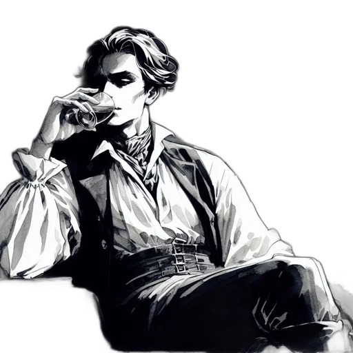 jacket, face, staff, comic book art, concept art, photorealistic, pencil sketch, monochrome transparent PNG cut-out