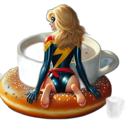 food, comic book art, concept art, 3d render, fantasy art, woman, superhero, costume transparent PNG cut-out