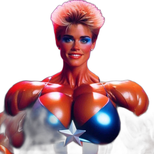 robot, weapon, comic book art, photorealistic, concept art, vaporwave, muscular, woman transparent PNG cut-out