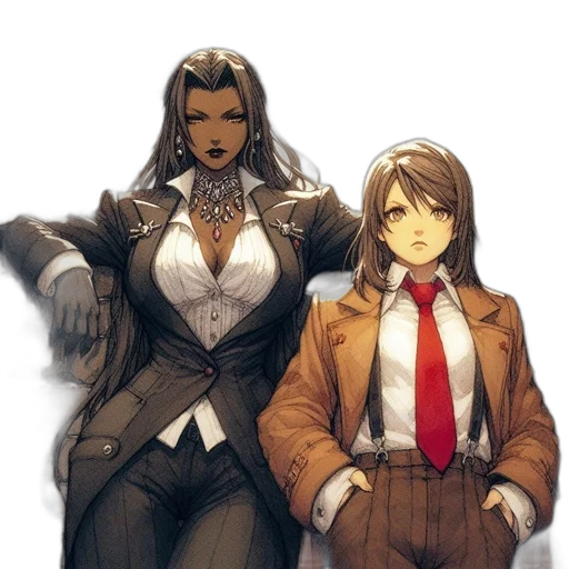 jacket, staff, concept art, comic book art, fantasy art, anime, earth tones, dark transparent PNG cut-out