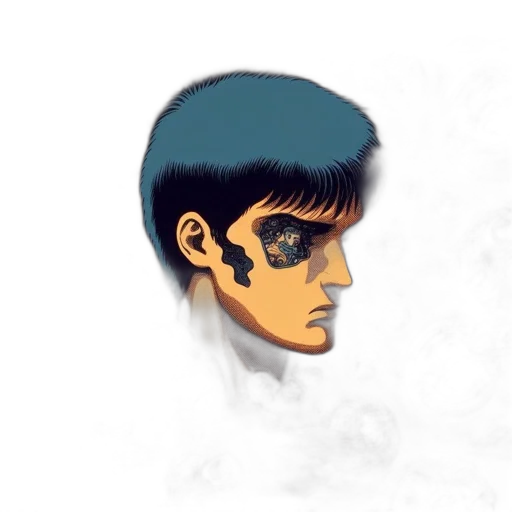 face, mask, robot, comic book art, concept art, photorealistic, anime, outer space transparent PNG cut-out