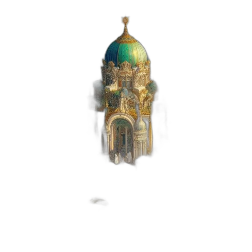 building, crown, staff, jewelry, concept art, pixel art, 3d render, fantasy art transparent PNG cut-out