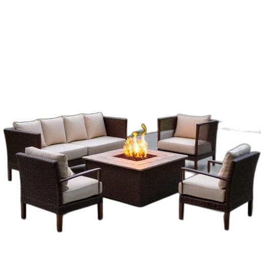 furniture, 3d render, photorealistic, fire transparent PNG cut-out