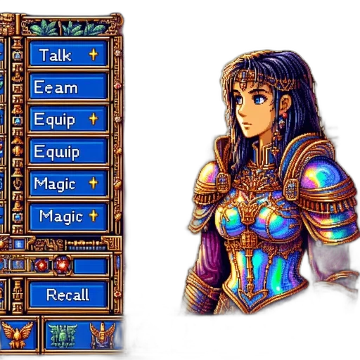 weapon, staff, sword, jewelry, pixel art, fantasy art, concept art, vaporwave transparent PNG cut-out