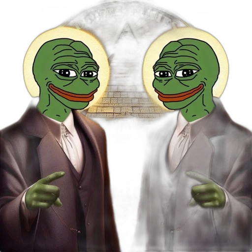 jacket, two, identical, suit-clad, green-skinned, figures, stand, side transparent PNG cut-out