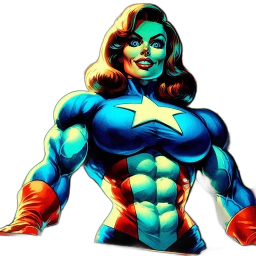 comic book art, concept art, cartoon, pixel art, female, character, dressed, captain transparent PNG cut-out