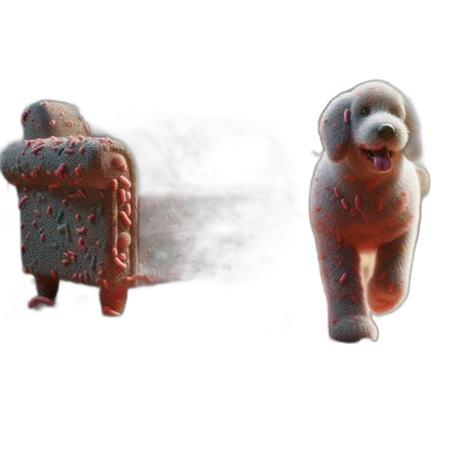 furniture, creature, animal, mask, 3d render, concept art, photorealistic, fog transparent PNG cut-out