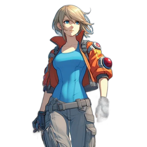 jacket, staff, weapon, robot, concept art, pixel art, fantasy art, comic book art transparent PNG cut-out