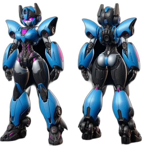 robot, concept art, 3d render, blue, model, futuristic, humanoid, shape transparent PNG cut-out