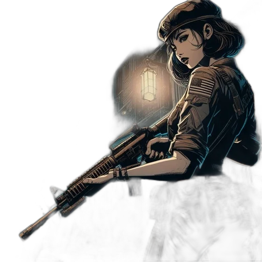 weapon, staff, jacket, umbrella, comic book art, concept art, watercolor, pixel art transparent PNG cut-out