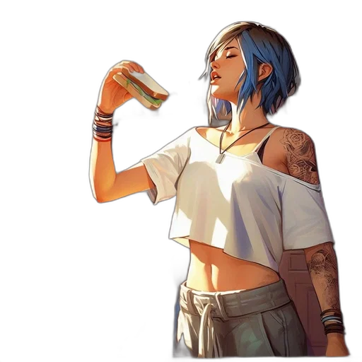 bottle, jacket, concept art, comic book art, cyberpunk, fantasy art, neon lights, blue transparent PNG cut-out