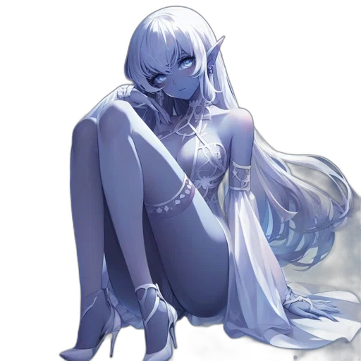 dress, staff, jewelry, concept art, fantasy art, pixel art, anime, underwater transparent PNG cut-out
