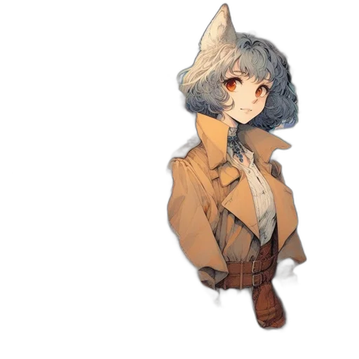 jacket, staff, mask, hat, watercolor, anime, pixel art, concept art transparent PNG cut-out